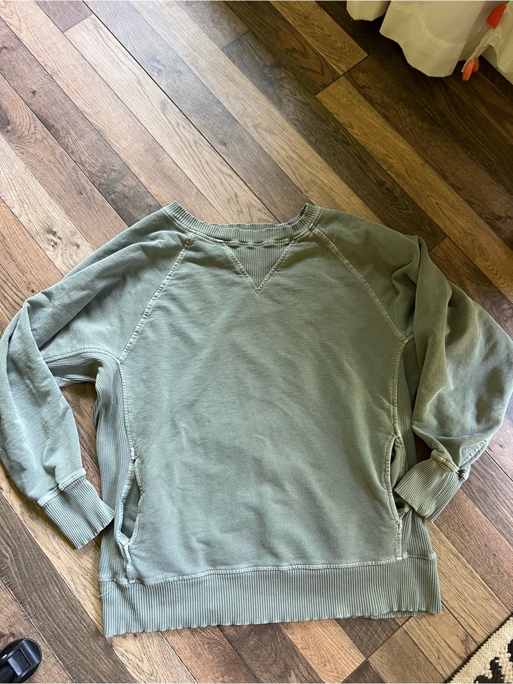 Zenana Outfitters Washed Sage Green Crewneck Sweatshirt